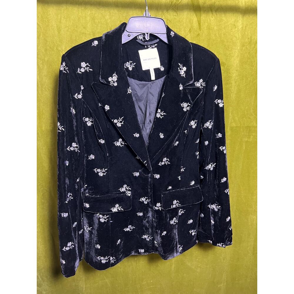 Avec Les Filles Black Velvet Blazer | Women’s Size S